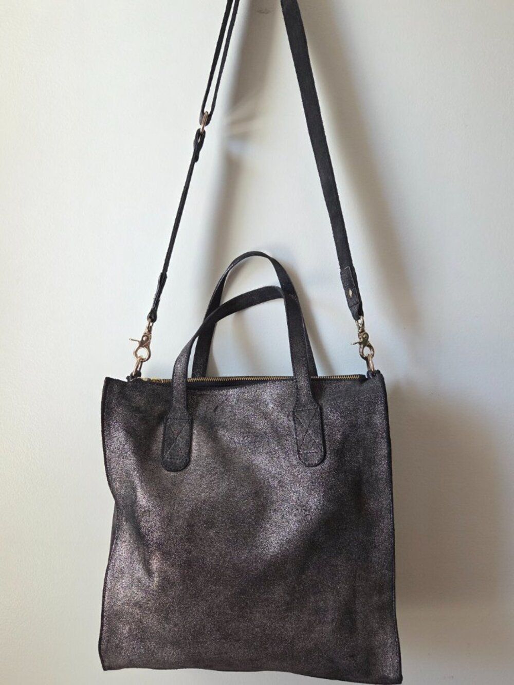 EUC ERIN CONDREN GENUINE LEATHER TOTE SHIMMER BAG LARGE